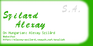 szilard alexay business card